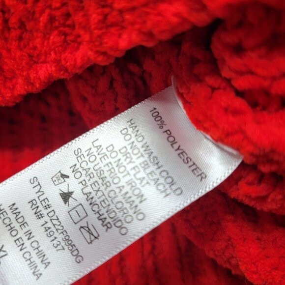 Double Zero Red Knit Crochet Cropped Sweater Top Size XL - Picture 7 of 10